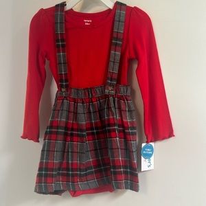 Carters 24 m adorable overall flannel set
